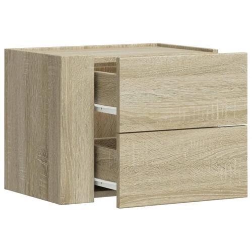 Væghængt sengebord 45x30x35 cm sonoma-eg
