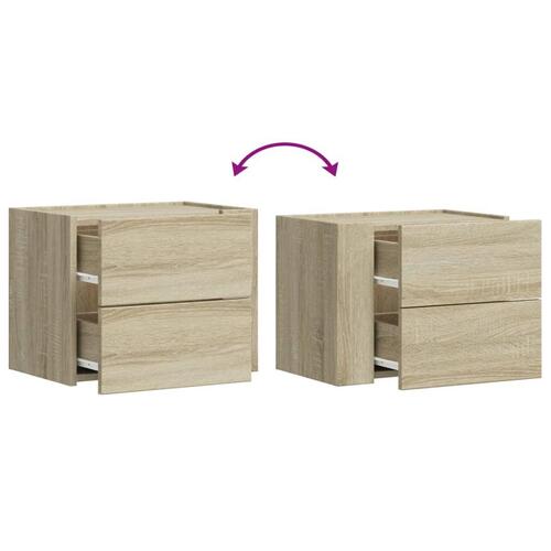 Væghængt sengebord 45x30x35 cm sonoma-eg