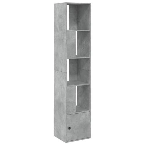 Bogreol 40x36x189 cm konstrueret træ betongrå