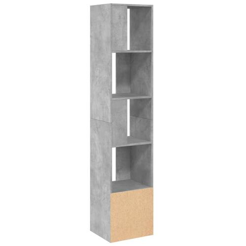 Bogreol 40x36x189 cm konstrueret træ betongrå