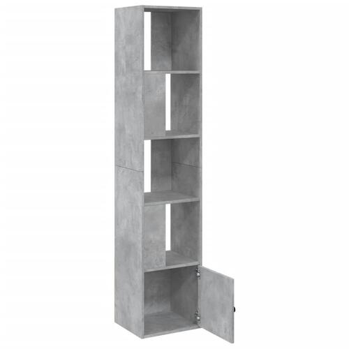 Bogreol 40x36x189 cm konstrueret træ betongrå