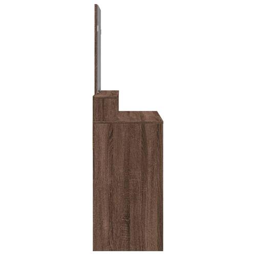 Makeupbord med spejl 80x41x144,5 cm brun egetræsfarve