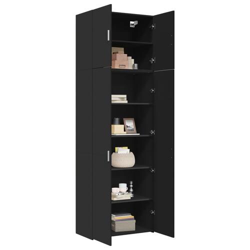 Skab 80x42,5x249 cm konstrueret træ sort