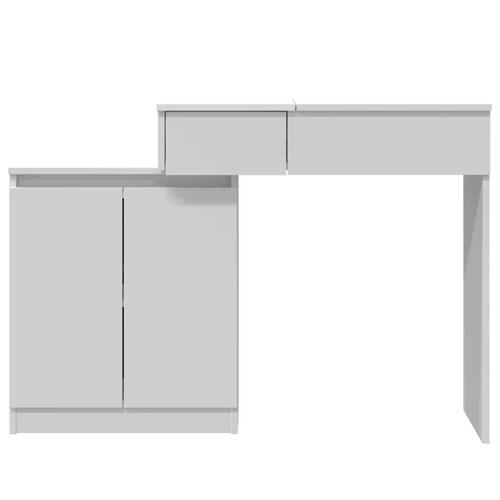 Makeupbord med LED-lys 115x37x110,5 cm hvid