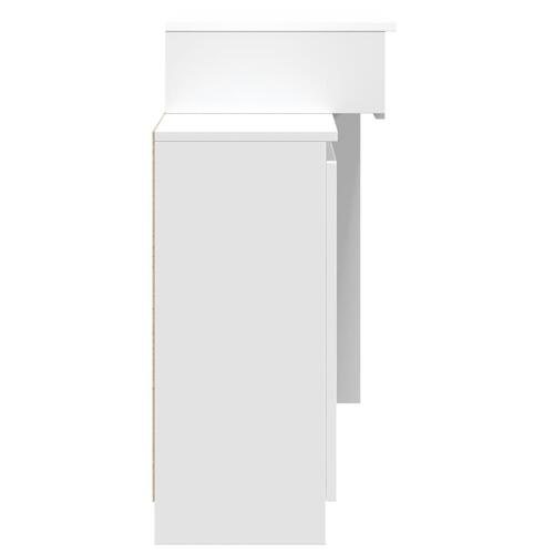 Makeupbord med LED-lys 115x37x110,5 cm hvid