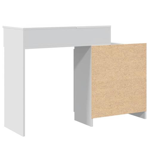 Makeupbord med LED-lys 115x37x110,5 cm hvid