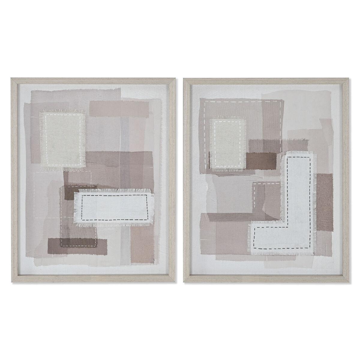 Lærredsbilleder - Abstrakt moderne, beige/grå, 40 × 50 cm (sæt á 2)