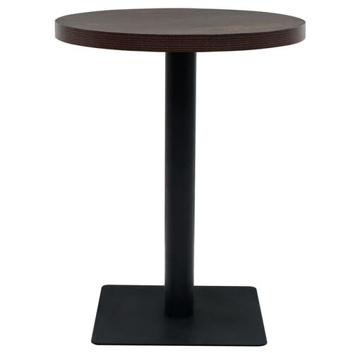 Bistrobord MDF og stål rund 60 x 75 cm mørk aske