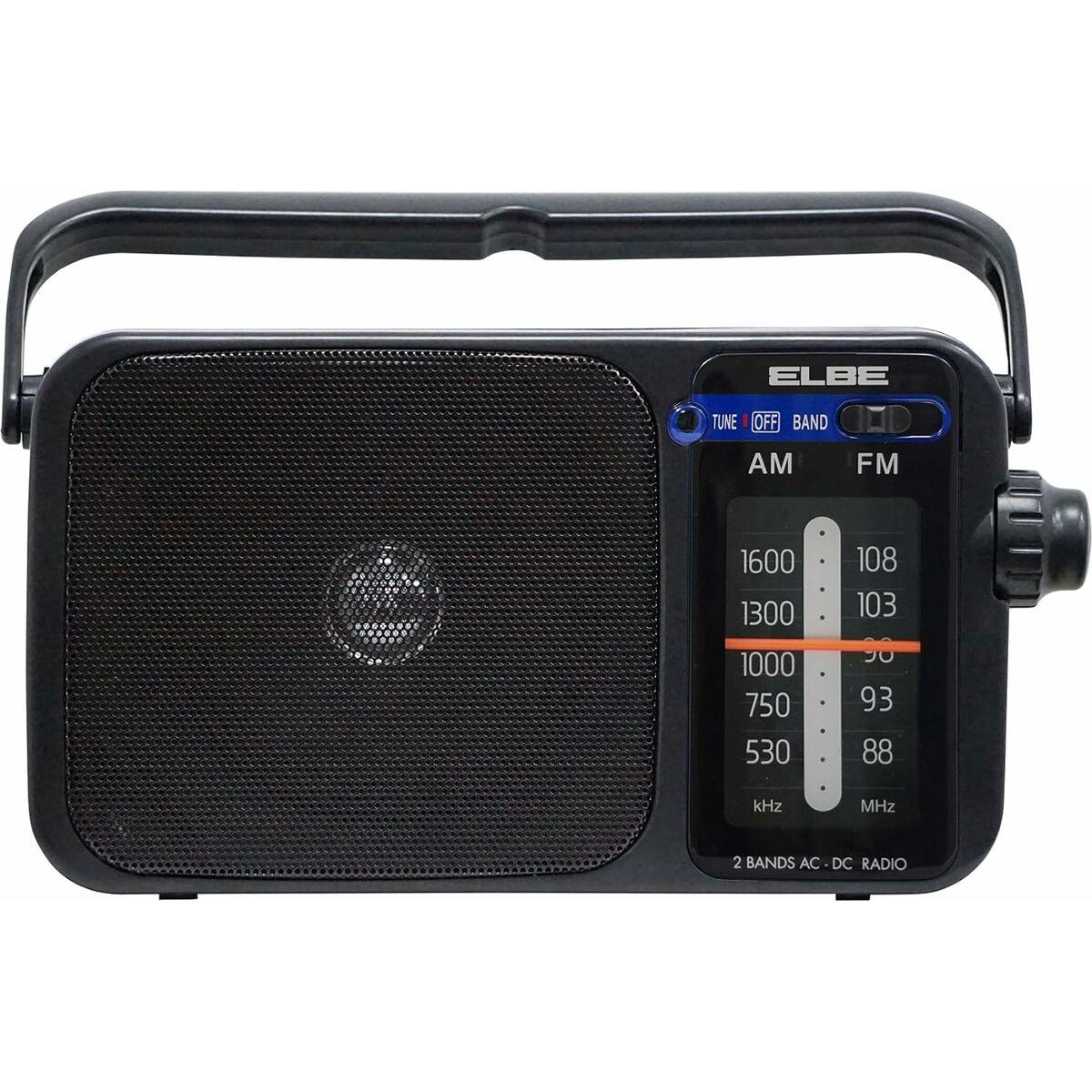 Radio AM/FM ELBE RF-942 - sort transistorradio billede
