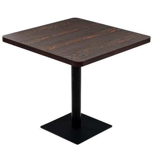 Bistrobord MDF og stål firkantet 80 x 80 x 75 cm mørk aske