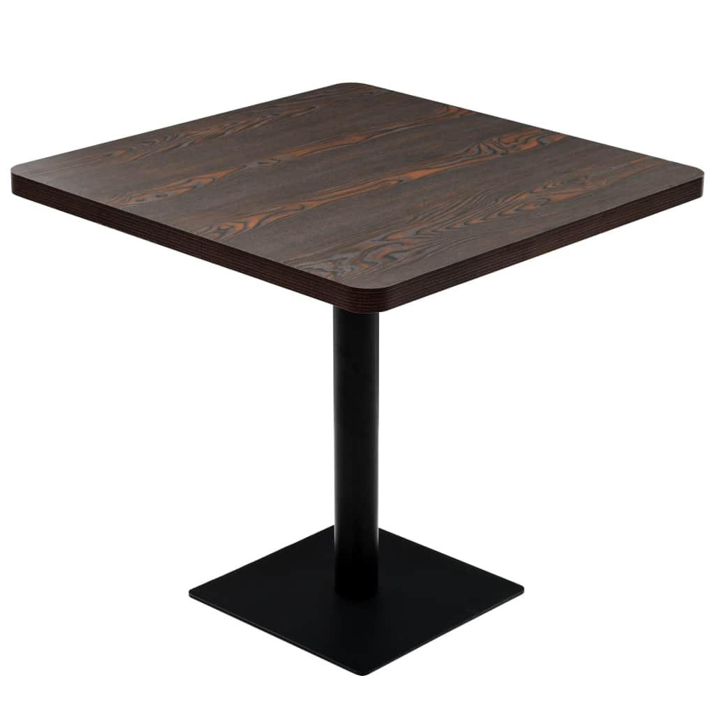 Bistrobord MDF og stål firkantet 80 x 80 x 75 cm mørk aske