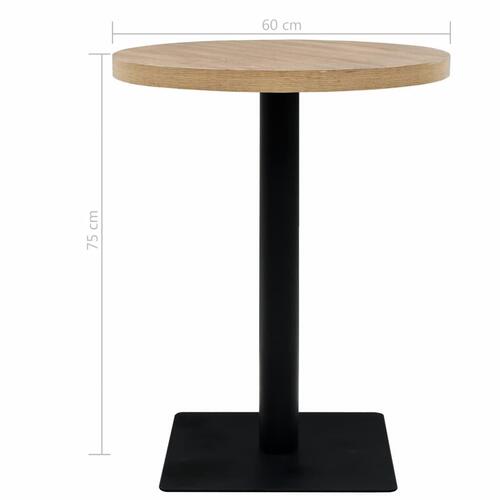Bistrobord MDF og stål rund 60 x 75 cm egetræsfarvet
