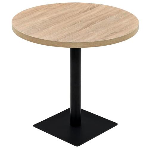 Bistrobord MDF og stål rund 80 x 75 cm egetræsfarvet