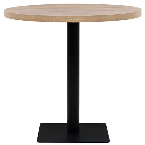 Bistrobord MDF og stål rund 80 x 75 cm egetræsfarvet