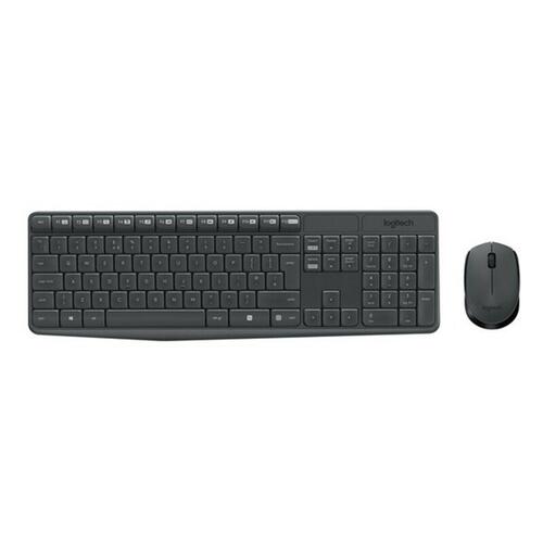 Tastatur og trådløs mus Logitech 920-007919 Sort