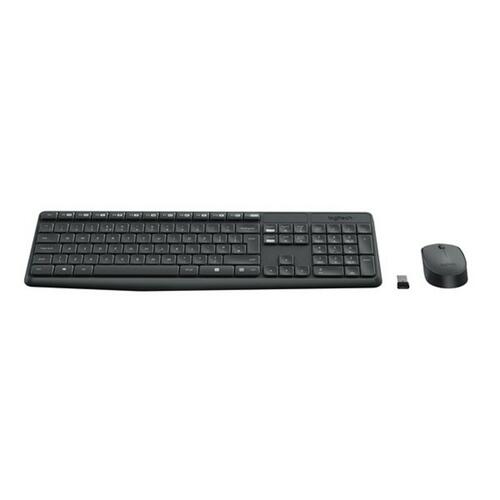 Tastatur og trådløs mus Logitech 920-007919 Sort
