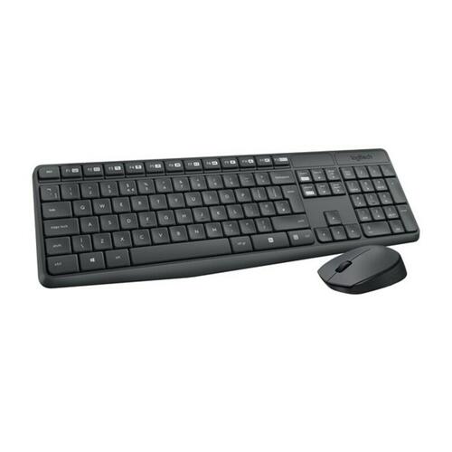 Tastatur og trådløs mus Logitech 920-007919 Sort