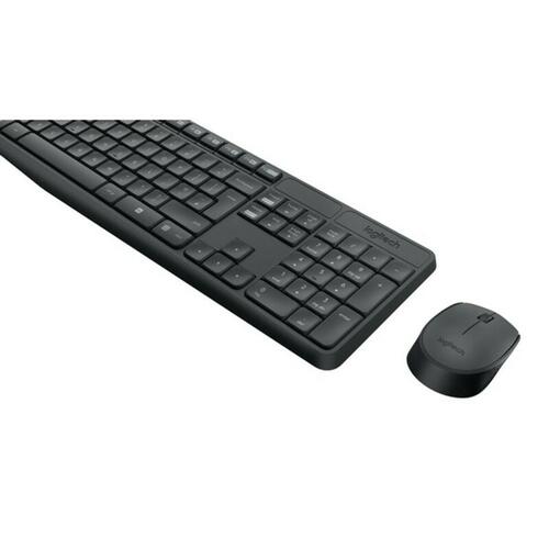 Tastatur og trådløs mus Logitech 920-007919 Sort