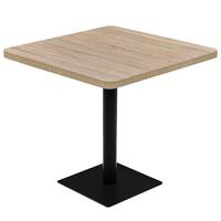 Bistrobord MDF og stål firkantet 80 x 80 x 75 cm egetræsfarvet