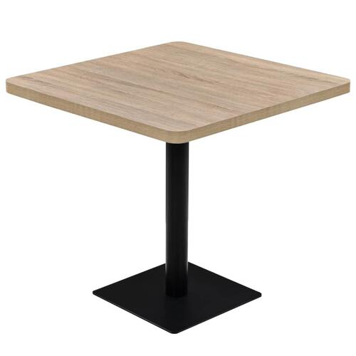 Bistrobord MDF og stål firkantet 80 x 80 x 75 cm egetræsfarvet