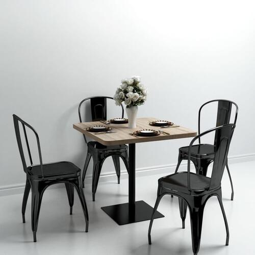 Bistrobord MDF og stål firkantet 80 x 80 x 75 cm egetræsfarvet