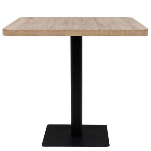 Bistrobord MDF og stål firkantet 80 x 80 x 75 cm egetræsfarvet