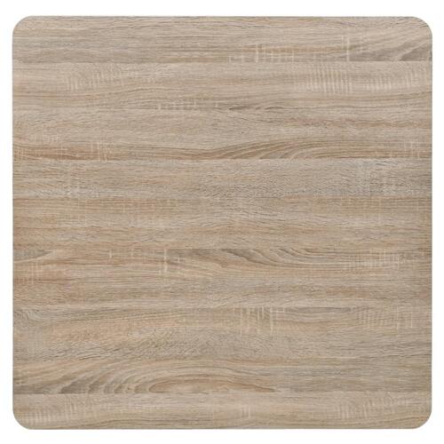 Bistrobord MDF og stål firkantet 80 x 80 x 75 cm egetræsfarvet