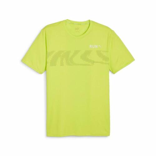 Kortærmet T-shirt til Mænd Puma RUN FAVORITE S GRA Lysegrøn M