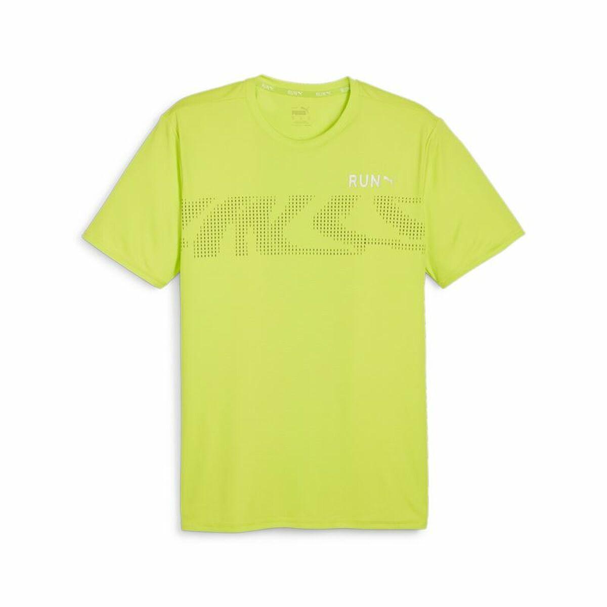 Kortærmet T-shirt til Mænd Puma RUN FAVORITE S GRA Lysegrøn M