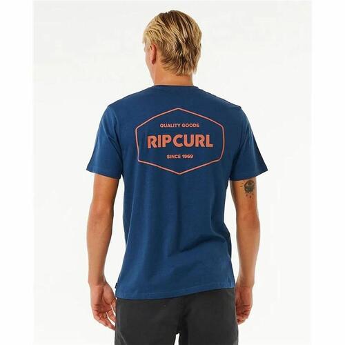 Kortærmet T-shirt til Mænd Rip Curl Stapler Blå XL