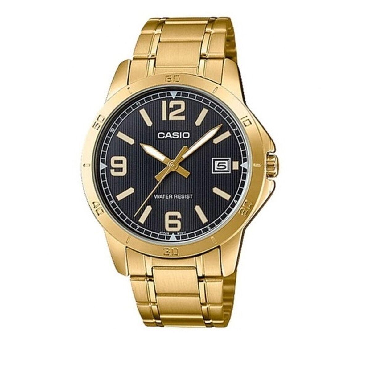 Casio herreur COLLECTION, sort skive - Ø 41,5 mm, guld lænke