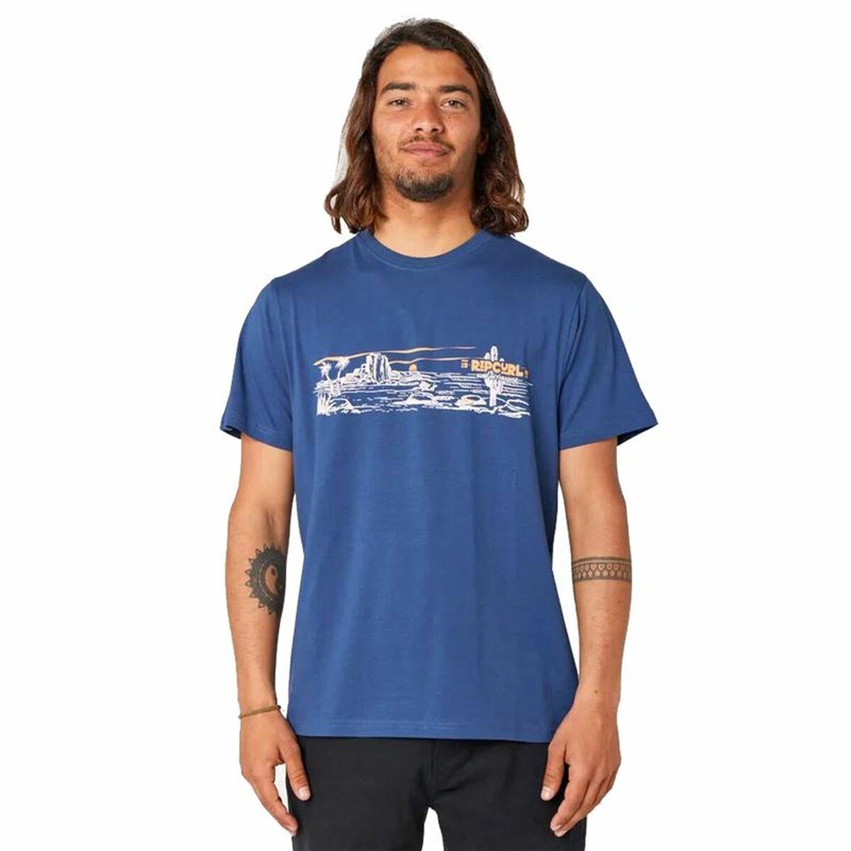 Kortærmet T-shirt til Mænd Rip Curl Paradise Land Blå M