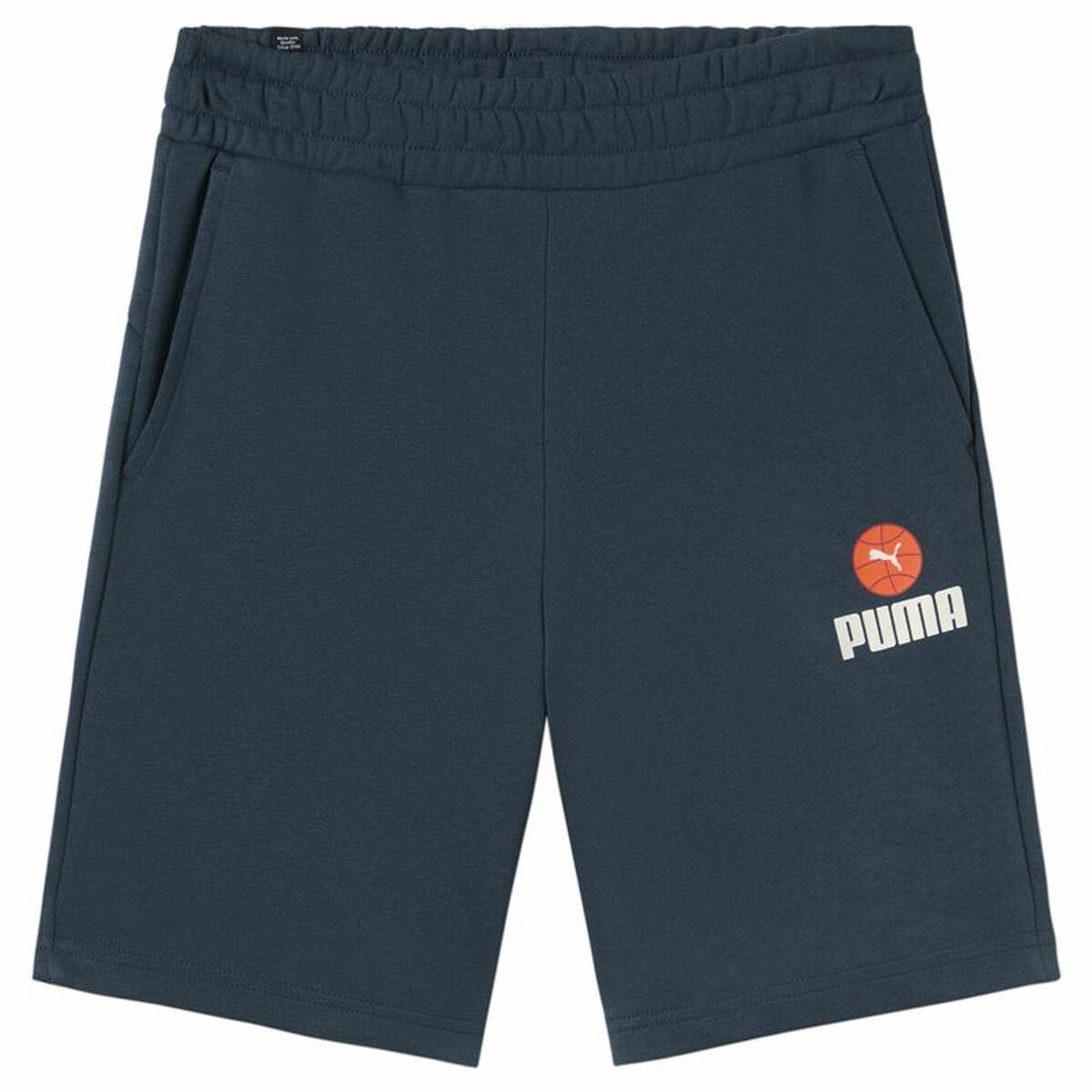 Sport Shorts Puma Blanck Ba Marineblå S