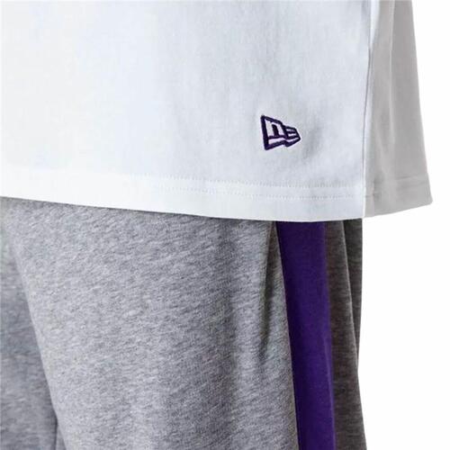 Kortærmet T-shirt til Mænd New Era NBA Colour Block LA Lakers Hvid M