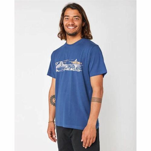 Kortærmet T-shirt til Mænd Rip Curl Paradise Land Blå S