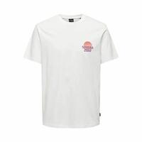 Kortærmet T-shirt til Mænd Only & Sons Onskye Reg Hvid S