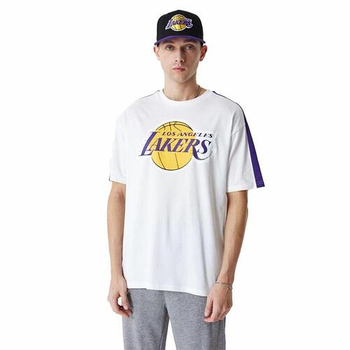 Kortærmet T-shirt til Mænd New Era NBA Colour Block LA Lakers Hvid XL