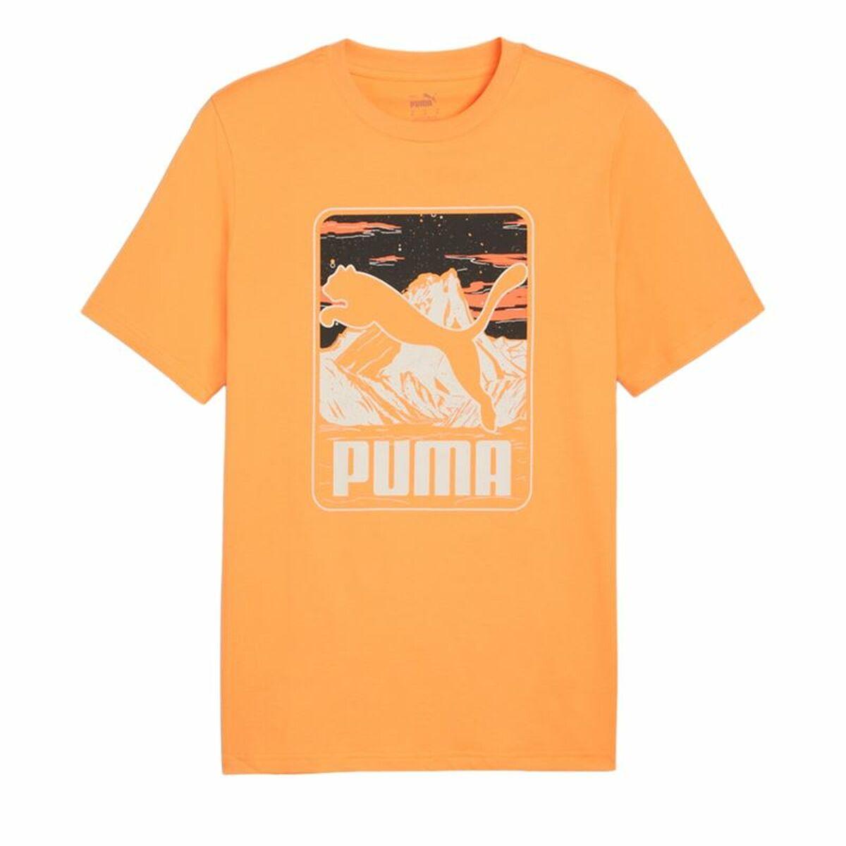 Kortærmet T-shirt til Mænd Puma Graphics Mountain e Clementine Orange XL