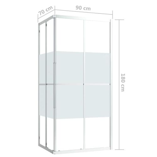 Brusekabine 90x70x180 cm sikkerhedsglas