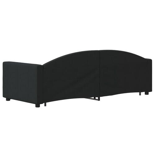 Daybed med udtræk og skuffer 80x200 cm stof sort