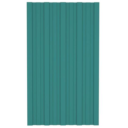 Tagplader 12 stk. 80x45 cm galvaniseret stål grøn