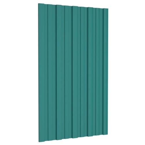 Tagplader 12 stk. 80x45 cm galvaniseret stål grøn