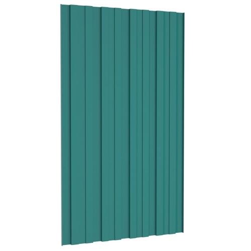 Tagplader 12 stk. 80x45 cm galvaniseret stål grøn
