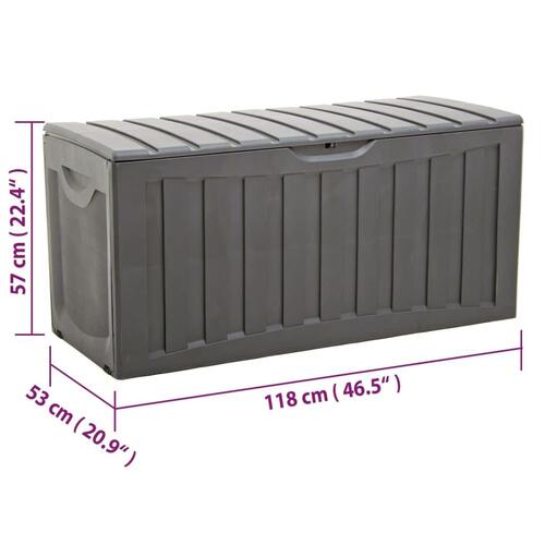 Opbevaringsboks 118x53x57 cm polypropylen sort