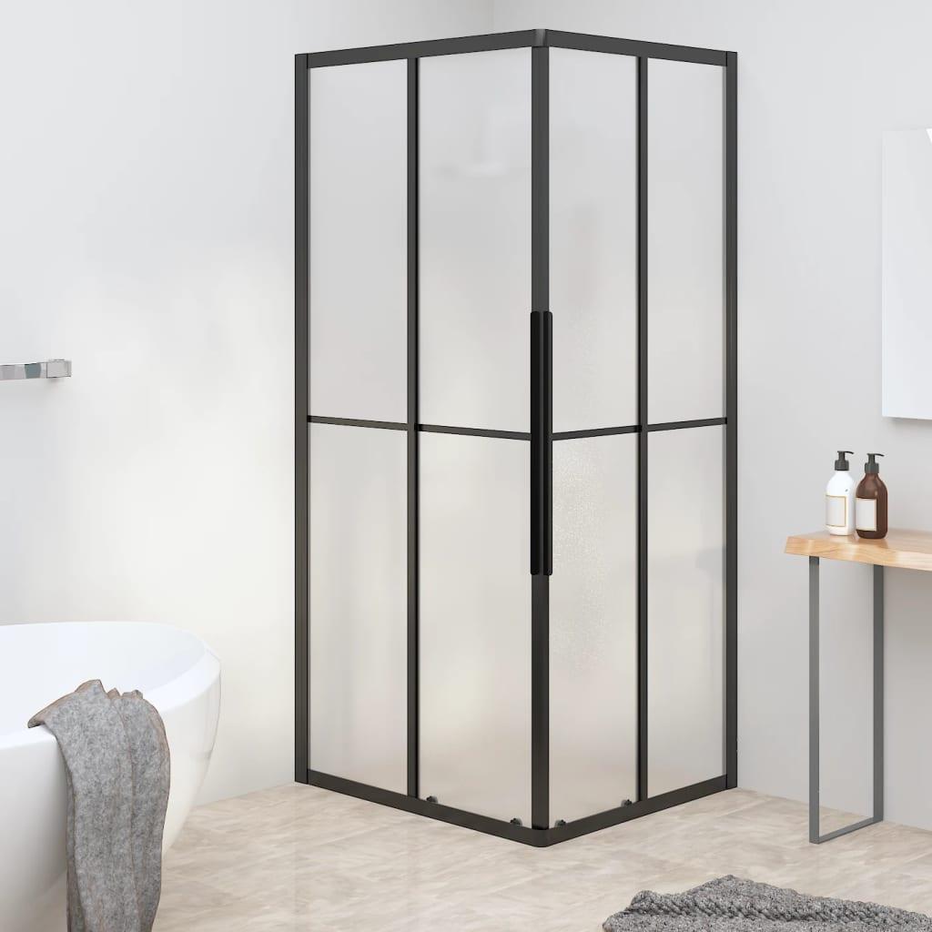 Brusekabine 80x70x180 cm matteret sikkerhedsglas sort