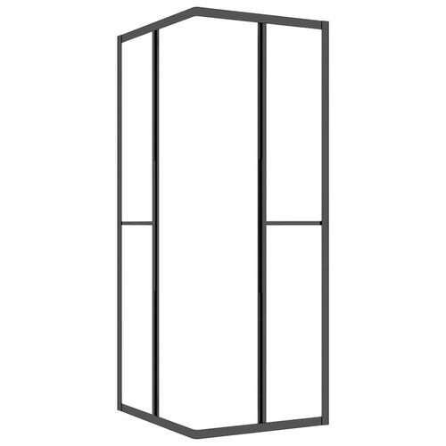 Brusekabine 80x70x180 cm matteret sikkerhedsglas sort