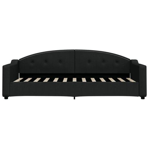 Daybed med udtræk og skuffer 80x200 cm stof sort