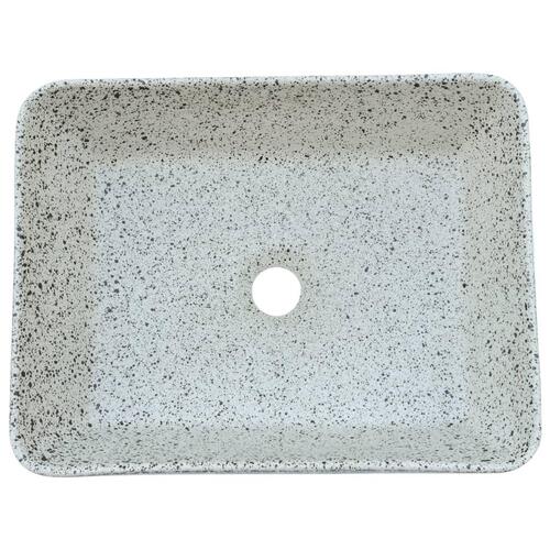 Håndvask til bord 46x35,5x13 cm rektangulær keramik grå og blå