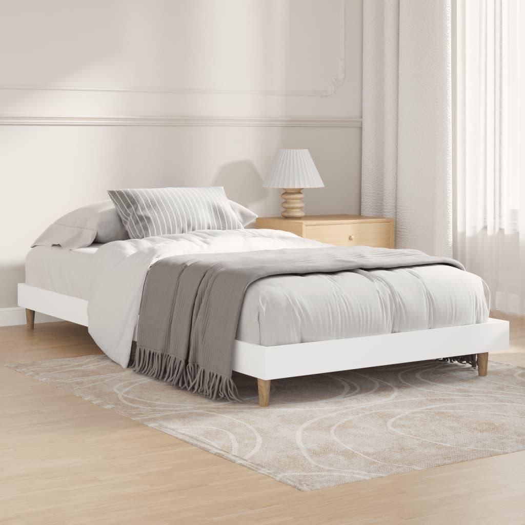 Sengeramme 90x200 cm konstrueret træ hvid