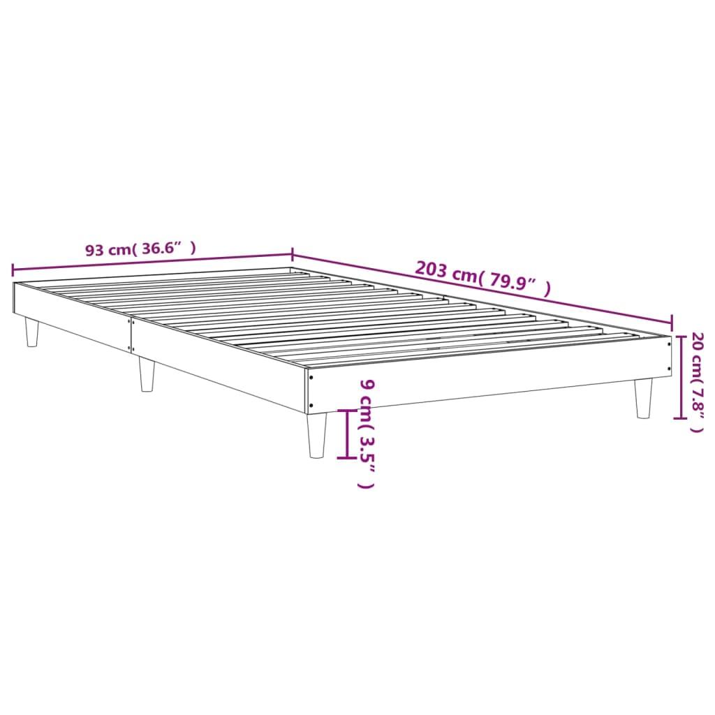 Sengeramme 90x200 cm konstrueret træ hvid